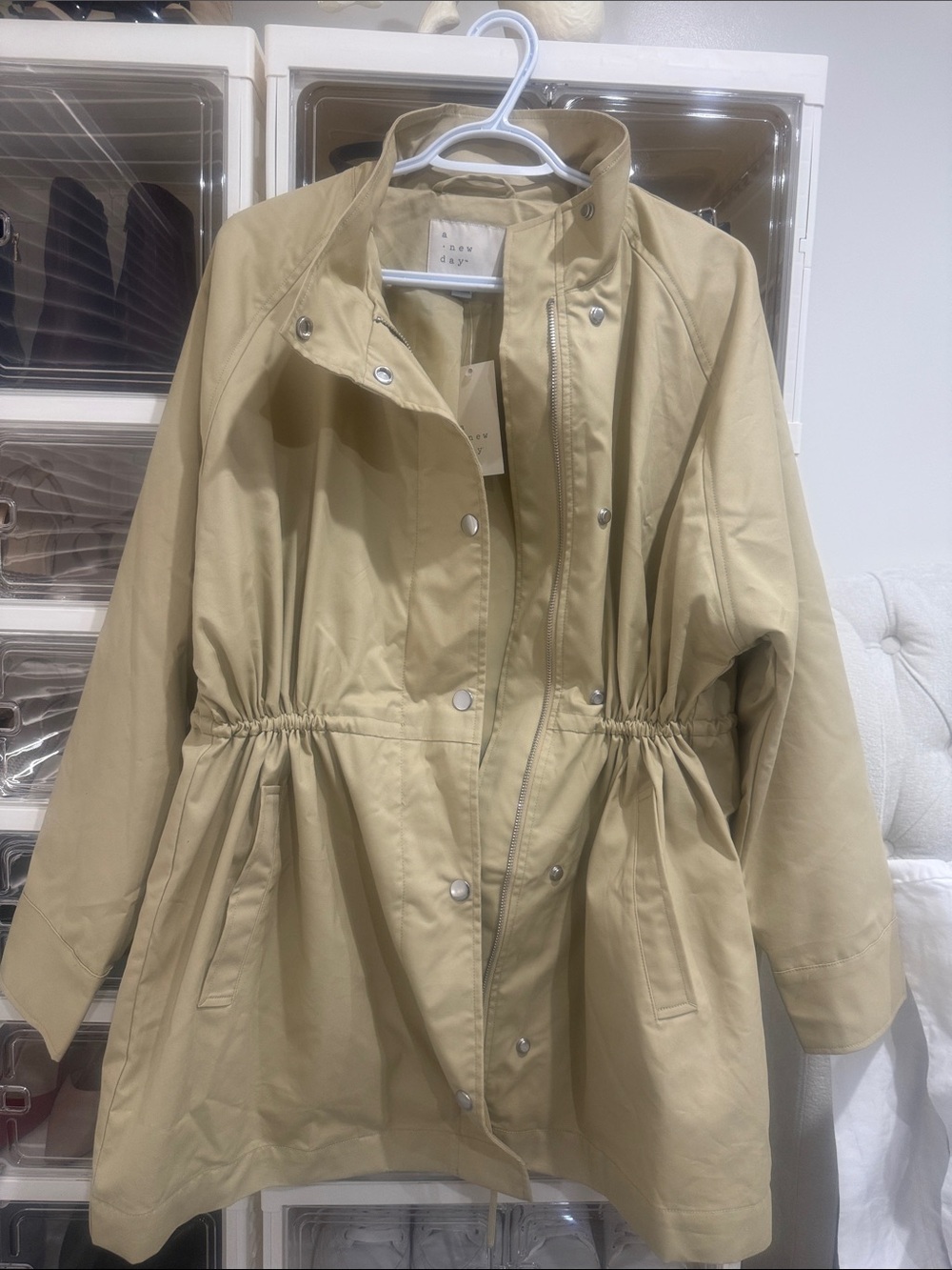 a new day Light Tan Drawstring-Waist Utility Jacket